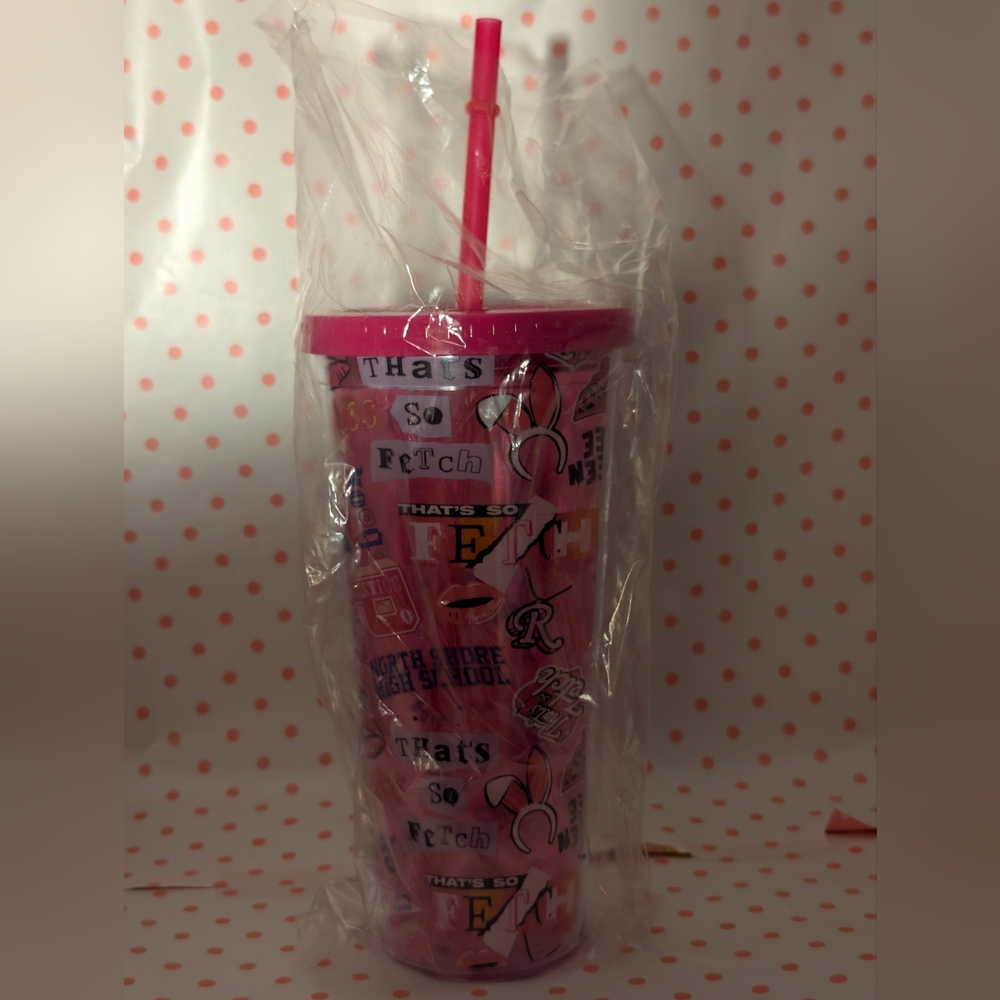 Mean Girls Pink Tumbler with Straw